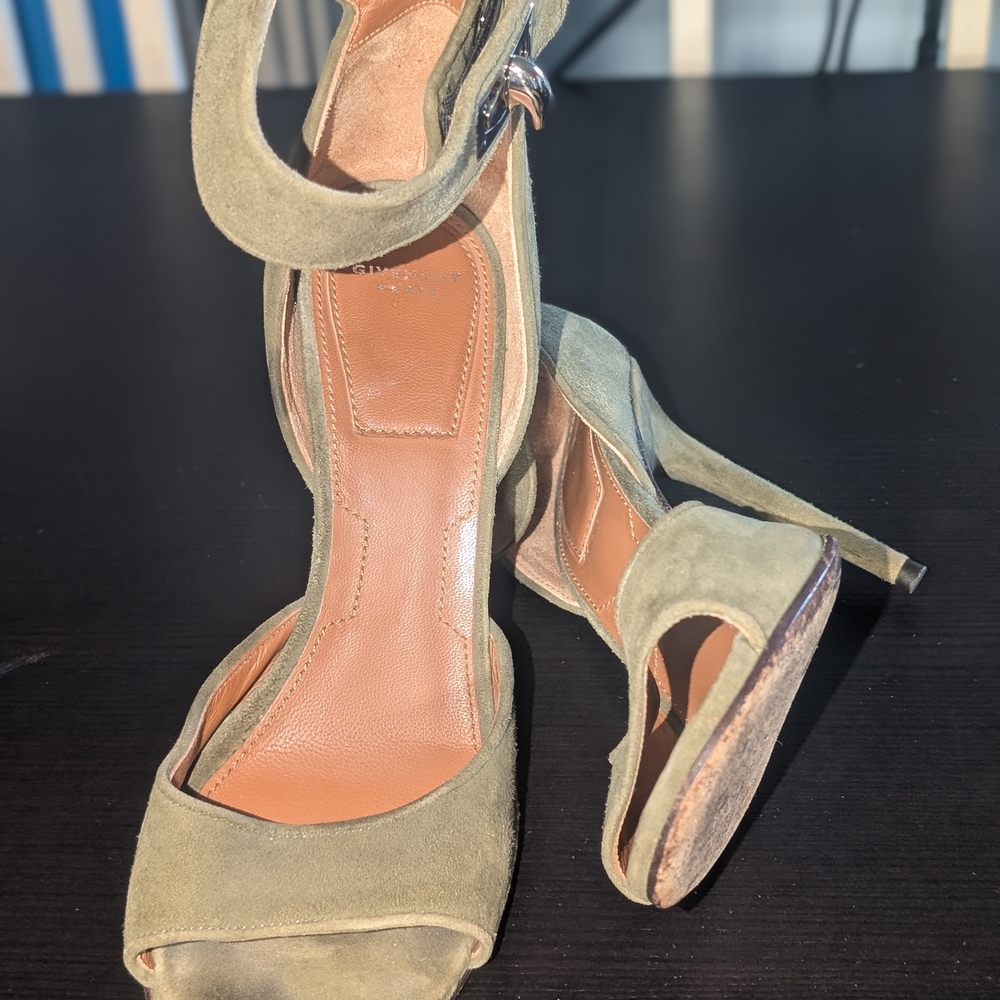 Givenchy Olive Green Suede Heels